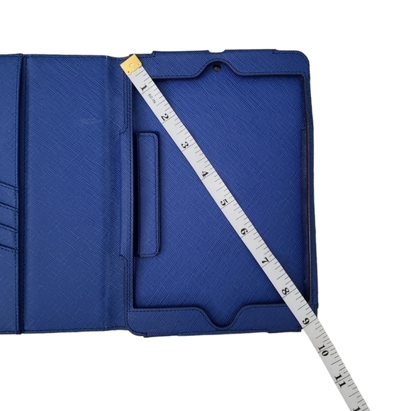 Michael Kors Blue Saffiano Leather Ipad Mini Stand Case Clutch - Picture 11 of 11